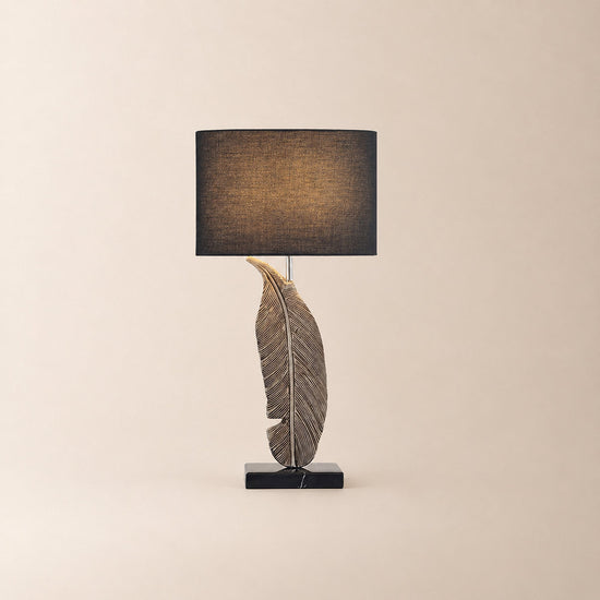 Tricolordeer Sculptural Gold Feather Table Lamp