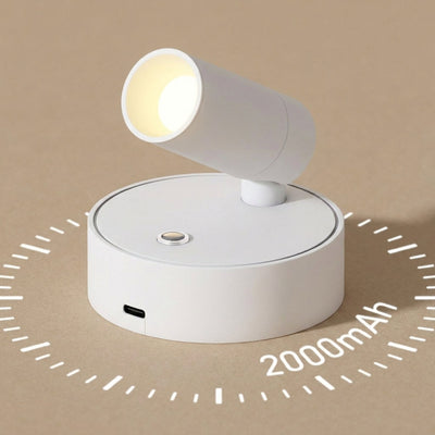 Luma Pivot Rechargeable Wall Lamp, 3.1-Inch x H 3.1-Inch, Black, Three-Color Light & USB Charging for Bedroom & Living Room