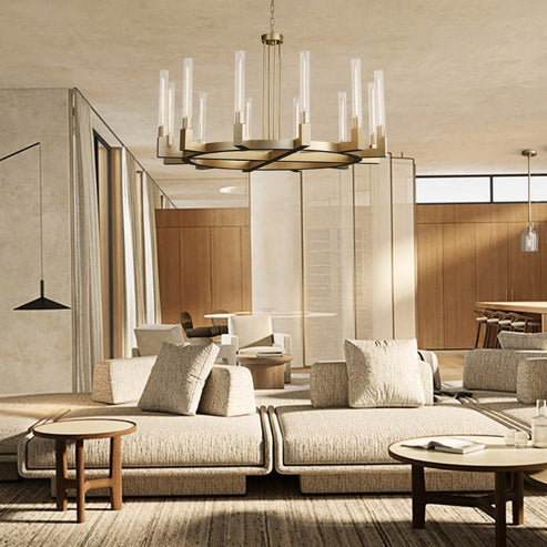 Cannel Glass Round Chandelier