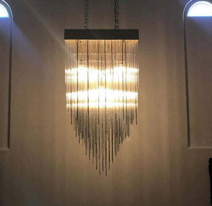 Casa Modern Glass Square Chandelier 20", 30"