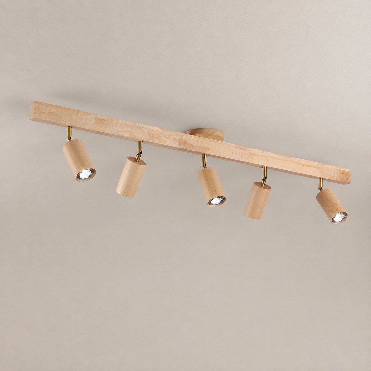 Natural Wood Beam Light Spotlight, L 5.1~47.2-Inch x H 8.7-Inch, Wood, Warm Light for Living Room & Bedroom
