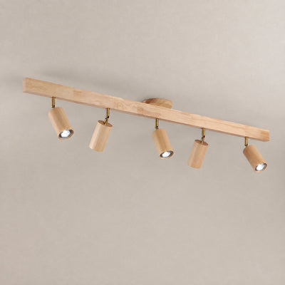 Natural Wood Beam Light Spotlight, L 5.1~47.2-Inch x H 8.7-Inch, Wood, Warm Light for Living Room & Bedroom