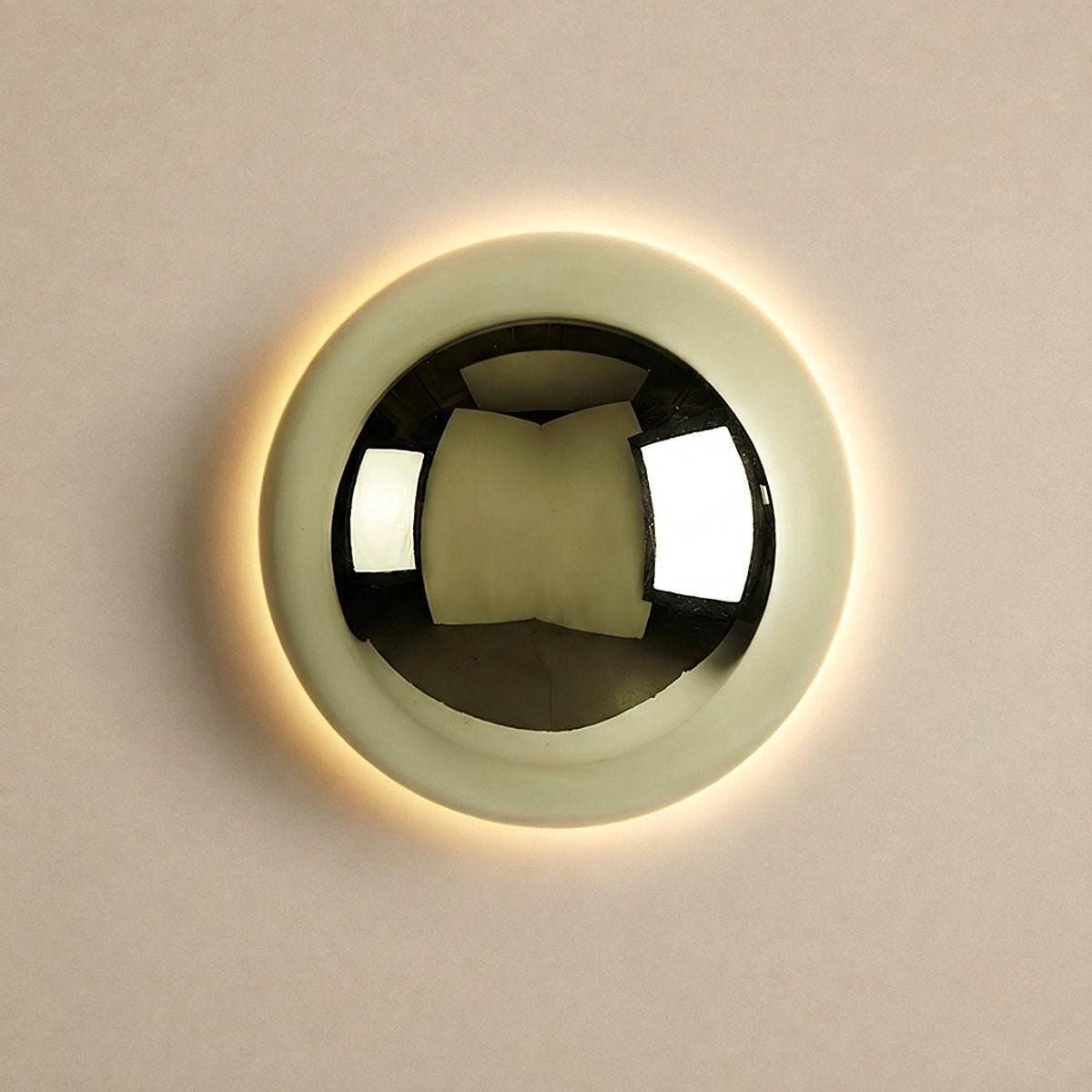 Aurum Sphere Wall Lamp, 6.3-Inch x H 3.9-Inch, Chrome, Warm Light for Living Room & Dining Room