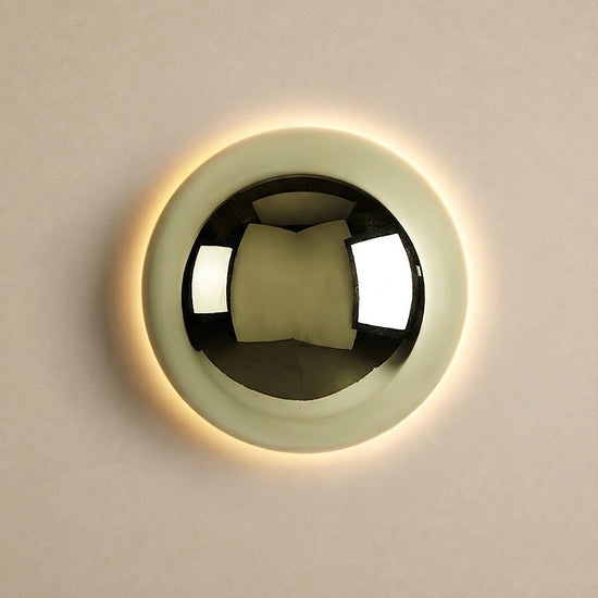 Aurum Sphere Wall Lamp, 6.3-Inch x H 3.9-Inch, Chrome, Warm Light for Living Room & Dining Room