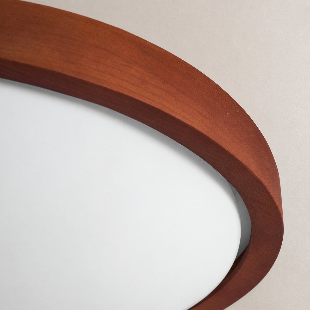 Walnut Curved Edge Ceiling Light, 17.7-Inch x H 2.8-Inch, Model A: Walnut Wood Grain Hydrographics, Warm Light for Living Room & Bedroom