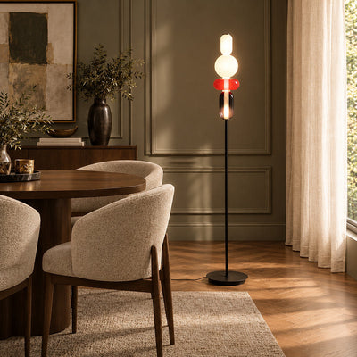 Artisan Hand-Blown Glass Stacked Floor Lamp