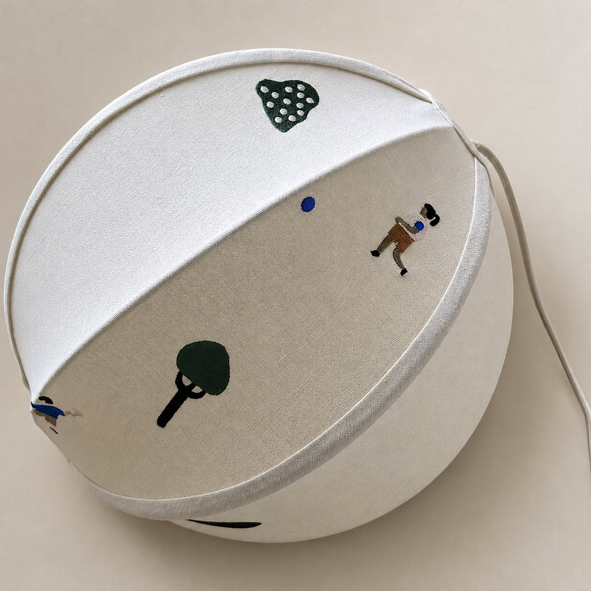 Playful Stitched Fabric Ceiling Pendant Light