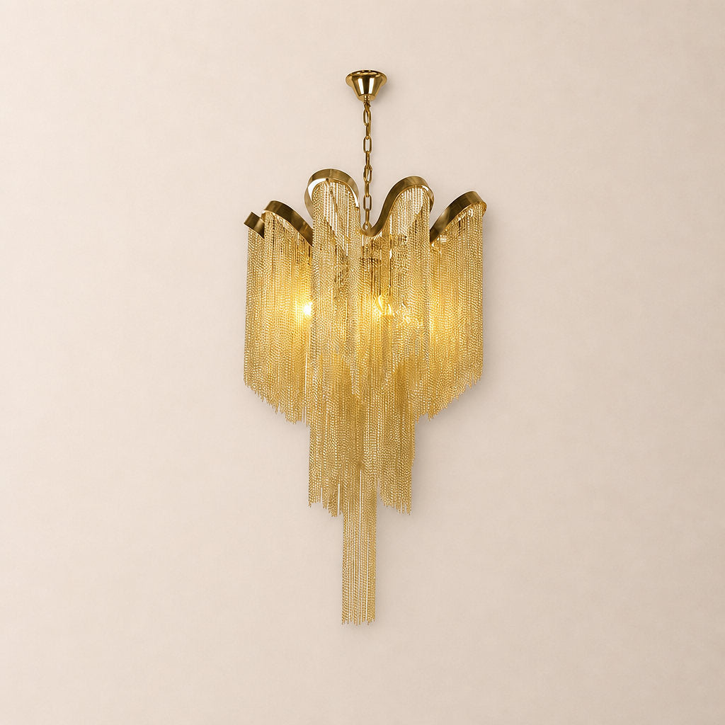 Tricolordeer Cascade Round and Linear Chandelier