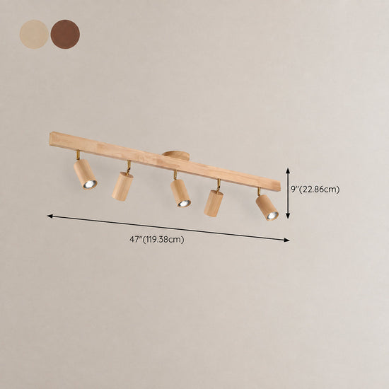 Natural Wood Beam Light Spotlight, L 5.1~47.2-Inch x H 8.7-Inch, Wood, Warm Light for Living Room & Bedroom