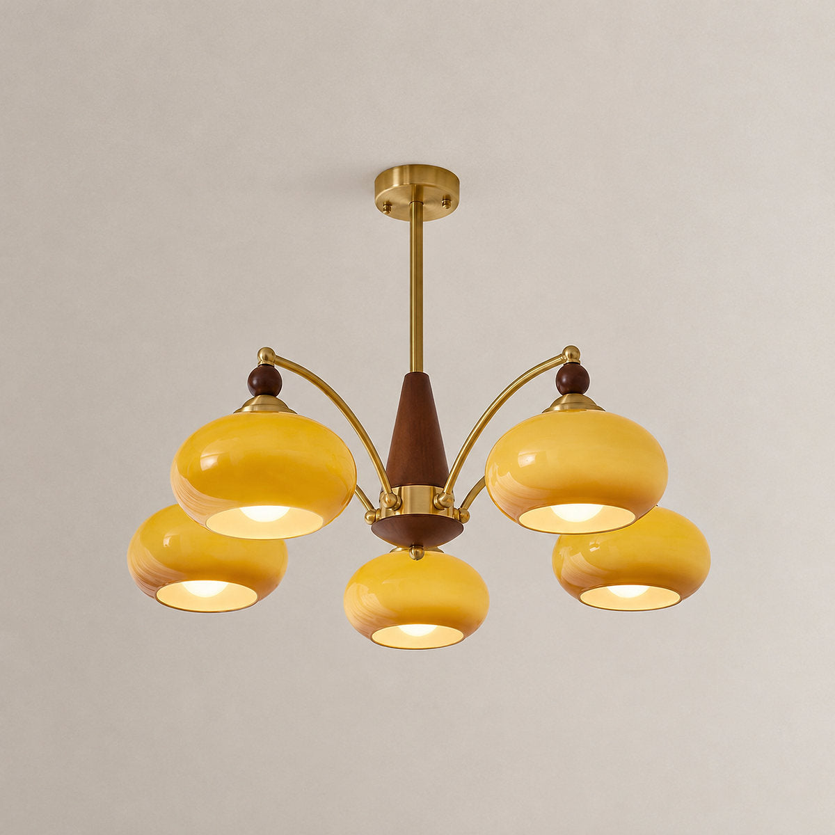 Tricolordeer Victorian Inspired Wood and Glass Chandelier