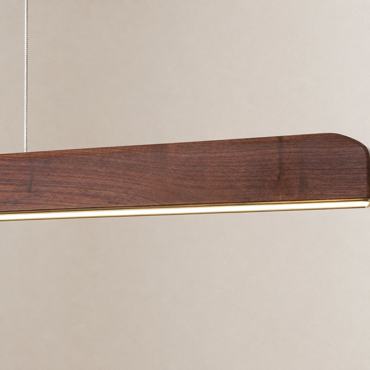 Walnut Wood Linear LED Pendant Light