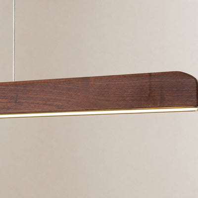 Walnut Wood Linear LED Pendant Light