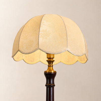 Tricolordeer Sculpted Wood Fabric Floor Lamp