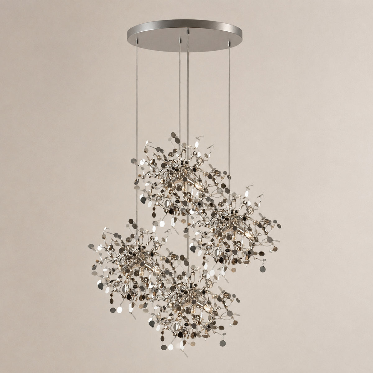 Tricolordeer Polished Disc Stainless Steel Pendant Lamp