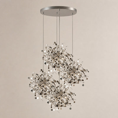 Tricolordeer Polished Disc Stainless Steel Pendant Lamp