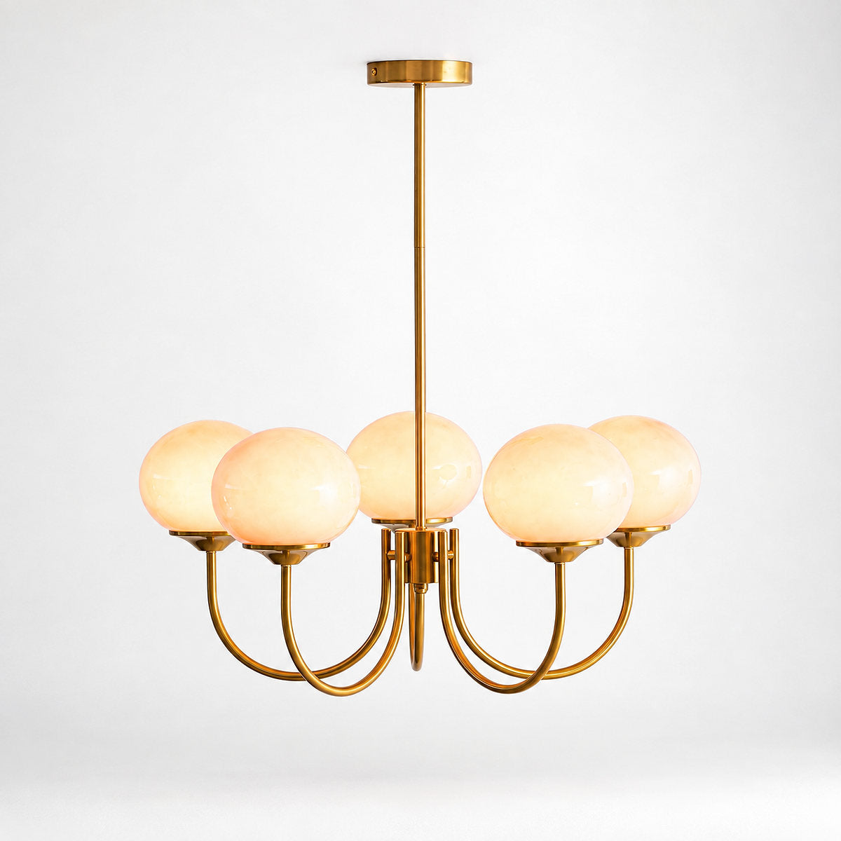 Hand-Sprayed Glass Multi-Light Chandelier