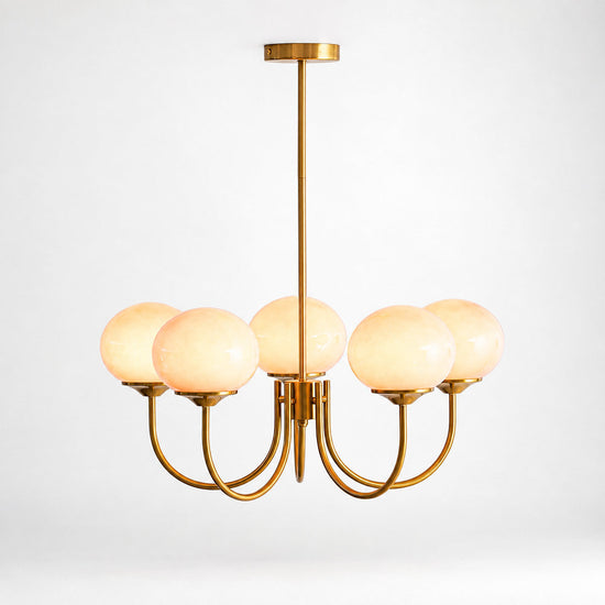 Hand-Sprayed Glass Multi-Light Chandelier