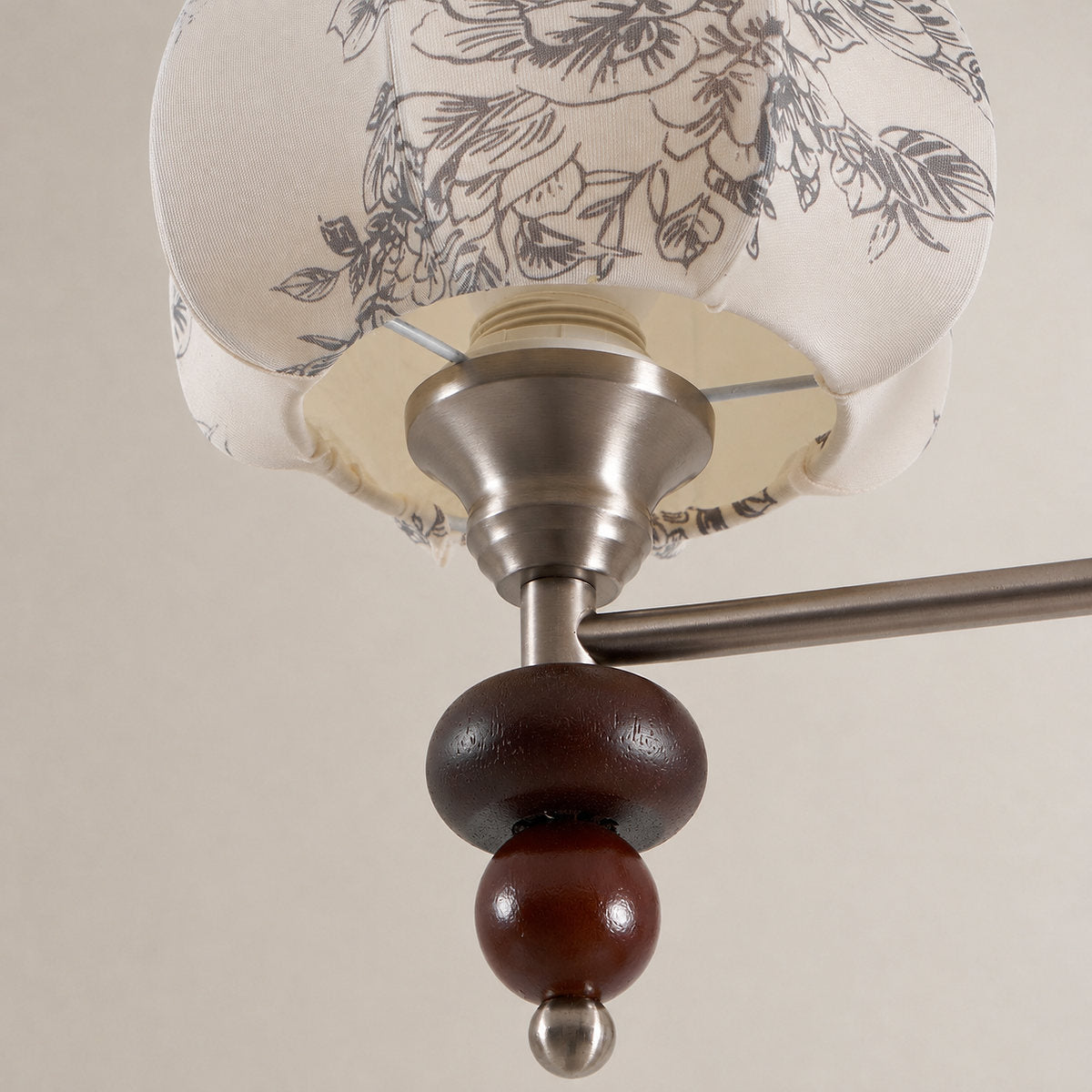 Tricolordeer Walnut & Fabric Shade Chandelier