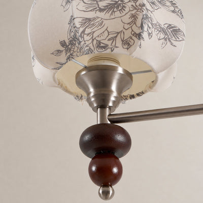 Tricolordeer Walnut & Fabric Shade Chandelier