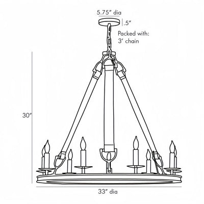 Chaney Chandelier 33”D