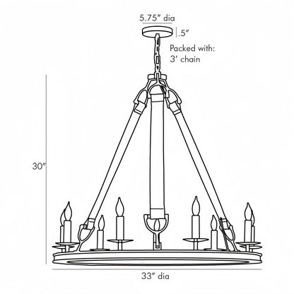 Chaney Chandelier 33”D