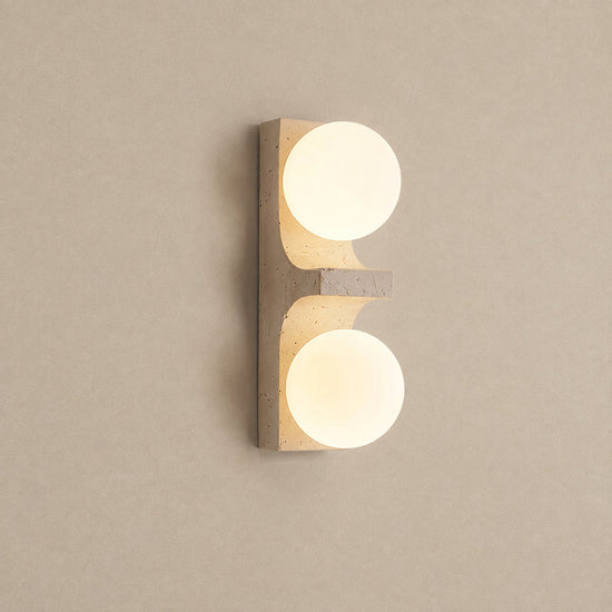 Cirra Travertine Wall Lamp, 2.4-Inch x H 9.1~19.7-Inch, Yellow Travertine for Living Room & Dining Room