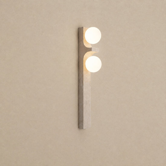 Cirra Travertine Wall Lamp, 2.4-Inch x H 9.1~19.7-Inch, Yellow Travertine for Living Room & Dining Room