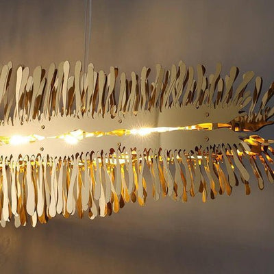 Clemo Island Gold Chandelier In Stainless Stee - Lightings Menu