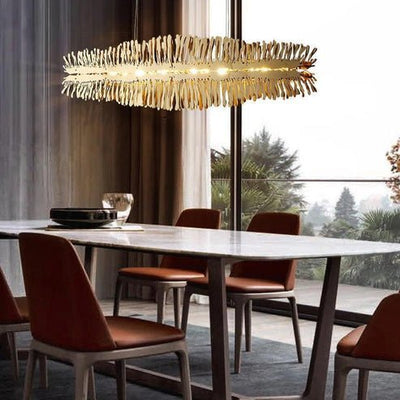Clemo Island Gold Chandelier In Stainless Stee - Lightings Menu