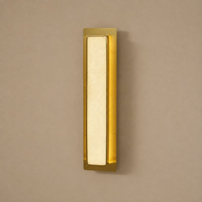 Velmora Alabaster Wall Lamp, 5.1-Inch x H 20.1-Inch, Gold & White, Warm Light for Living Room & Dining Room