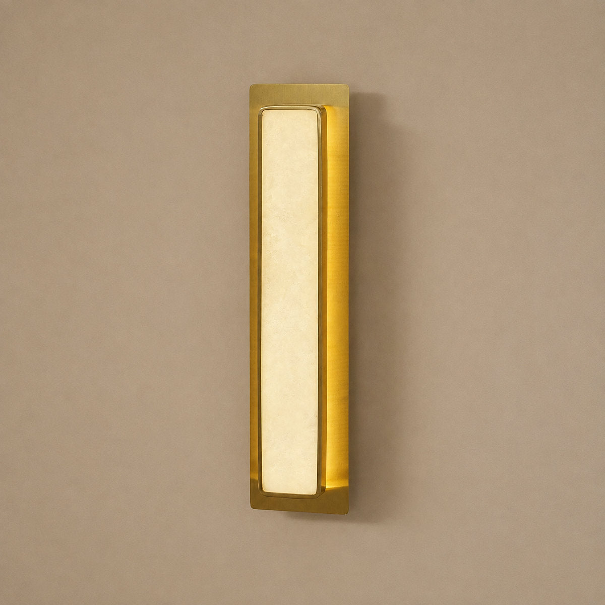 Velmora Alabaster Wall Lamp, 5.1-Inch x H 20.1-Inch, Gold & White, Warm Light for Living Room & Dining Room