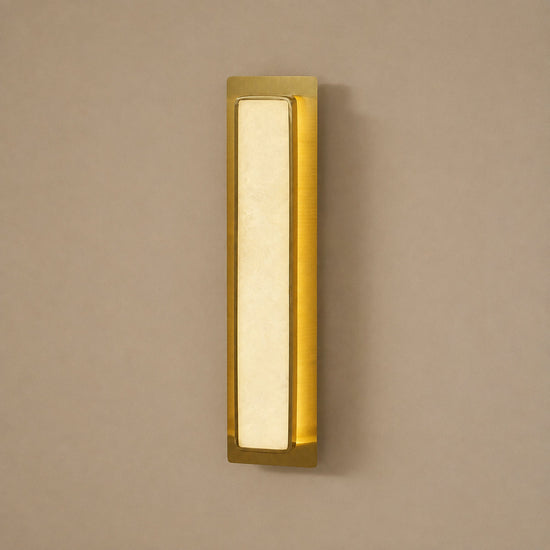 Velmora Alabaster Wall Lamp, 5.1-Inch x H 20.1-Inch, Gold & White, Warm Light for Living Room & Dining Room