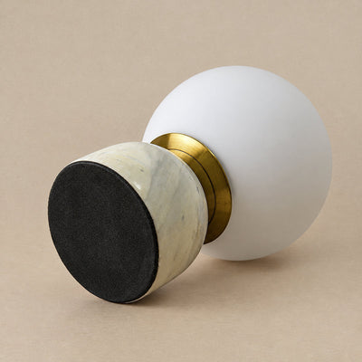 Tricolordeer Globe Glass & Marble Table Lamp