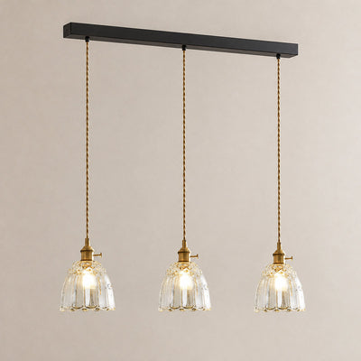 Farmhouse Cottage Pendant Light in Clear Blown Glass