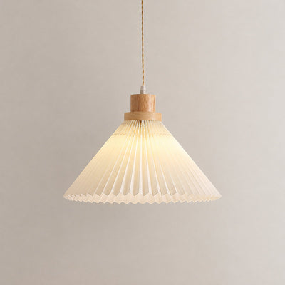 Tricolordeer Folded Paper & Wood Pendant Light