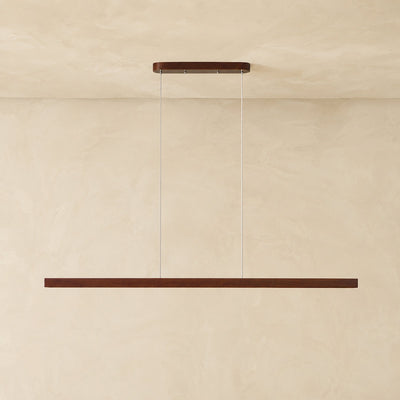Minimalist Linear Wood Acrylic LED Pendant for Dining Room & Living Room
