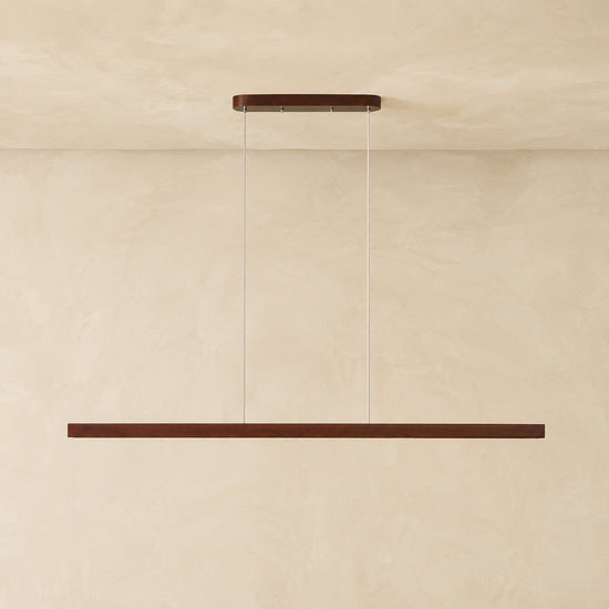Minimalist Linear Wood Acrylic LED Pendant for Dining Room & Living Room