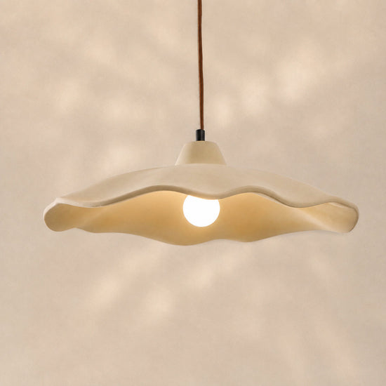 Wavy Edge Microcement Pendant Light for Dining Room & Living Room