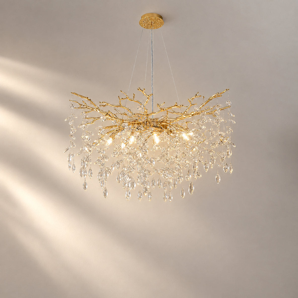 Tricolordeer Gold Branch Round Chandelier