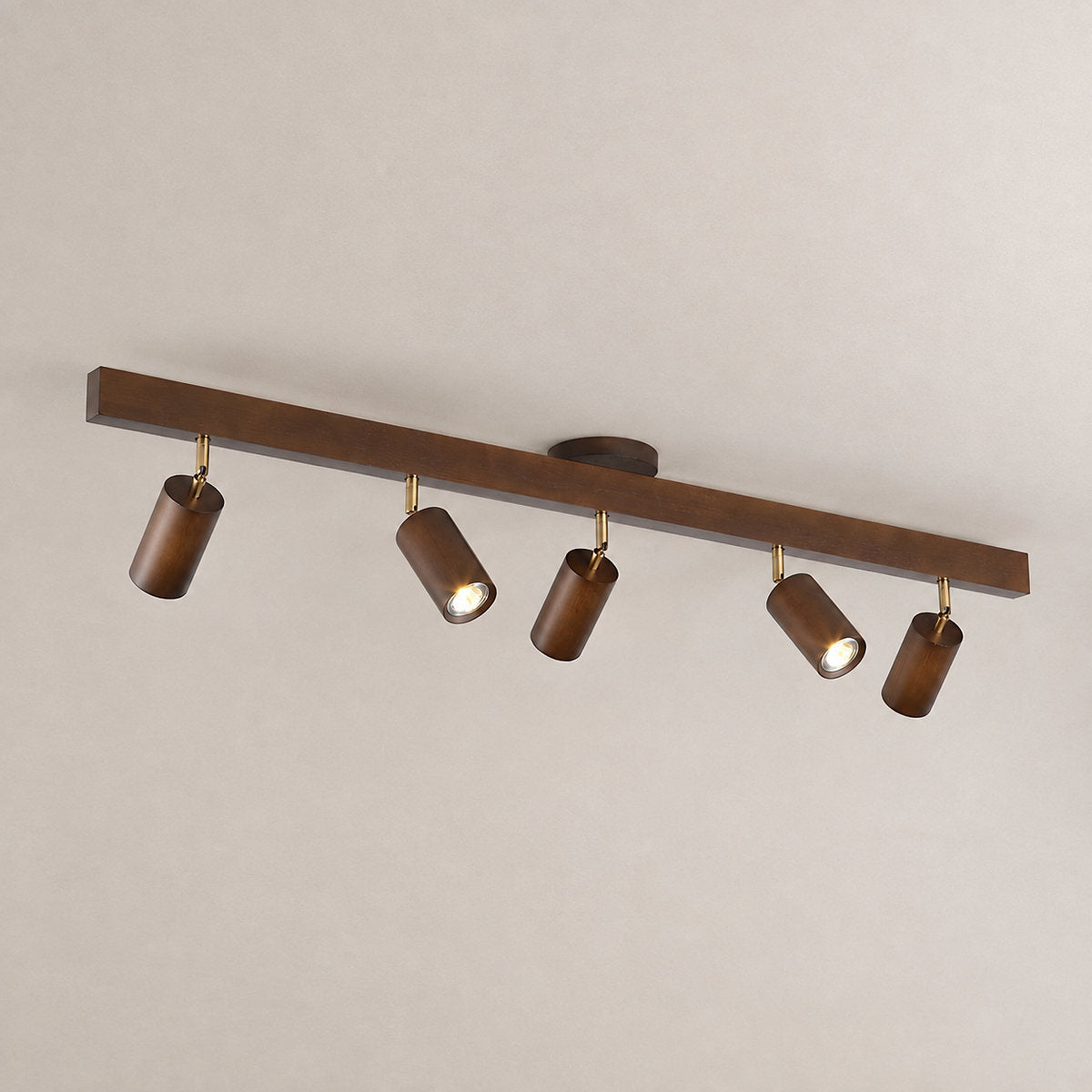 Natural Wood Beam Light Spotlight, L 5.1~47.2-Inch x H 8.7-Inch, Wood, Warm Light for Living Room & Bedroom