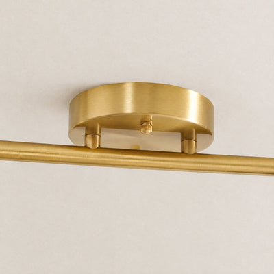 Tricolordeer Gold Brass Ceiling Light: Walnut Wood, 1–4 Heads