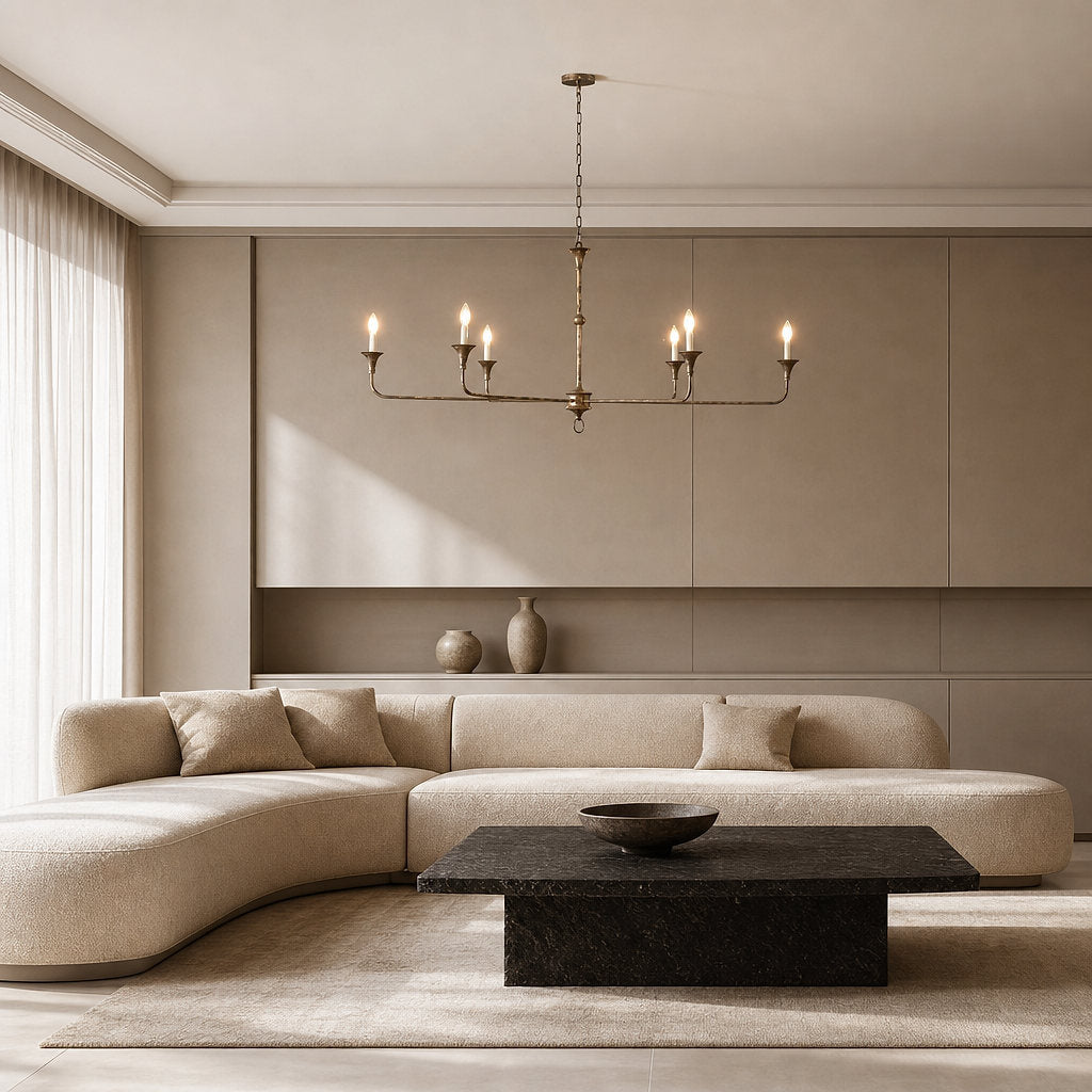 Tricolordeer Round Brass Minimalist Chandelier