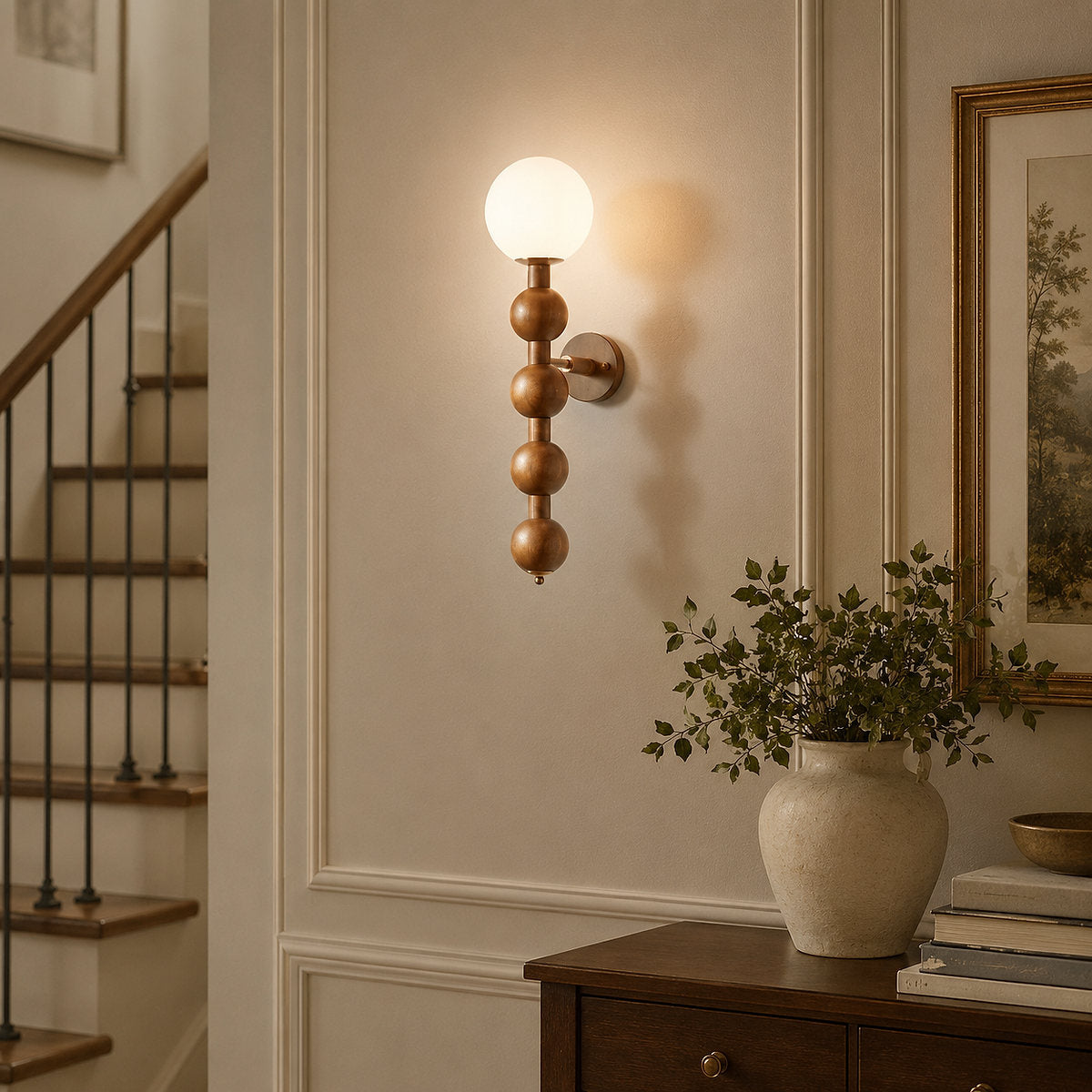 Bubbly Wall Lamp, Walnut for Living Room