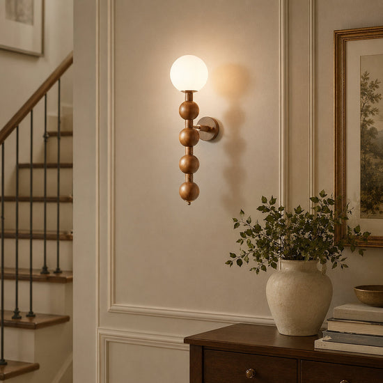 Bubbly Wall Lamp, Walnut for Living Room