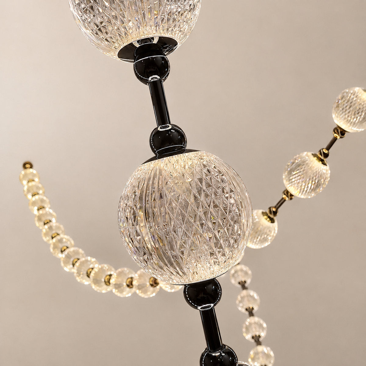 Draped Acrylic Sphere Link Chandelier