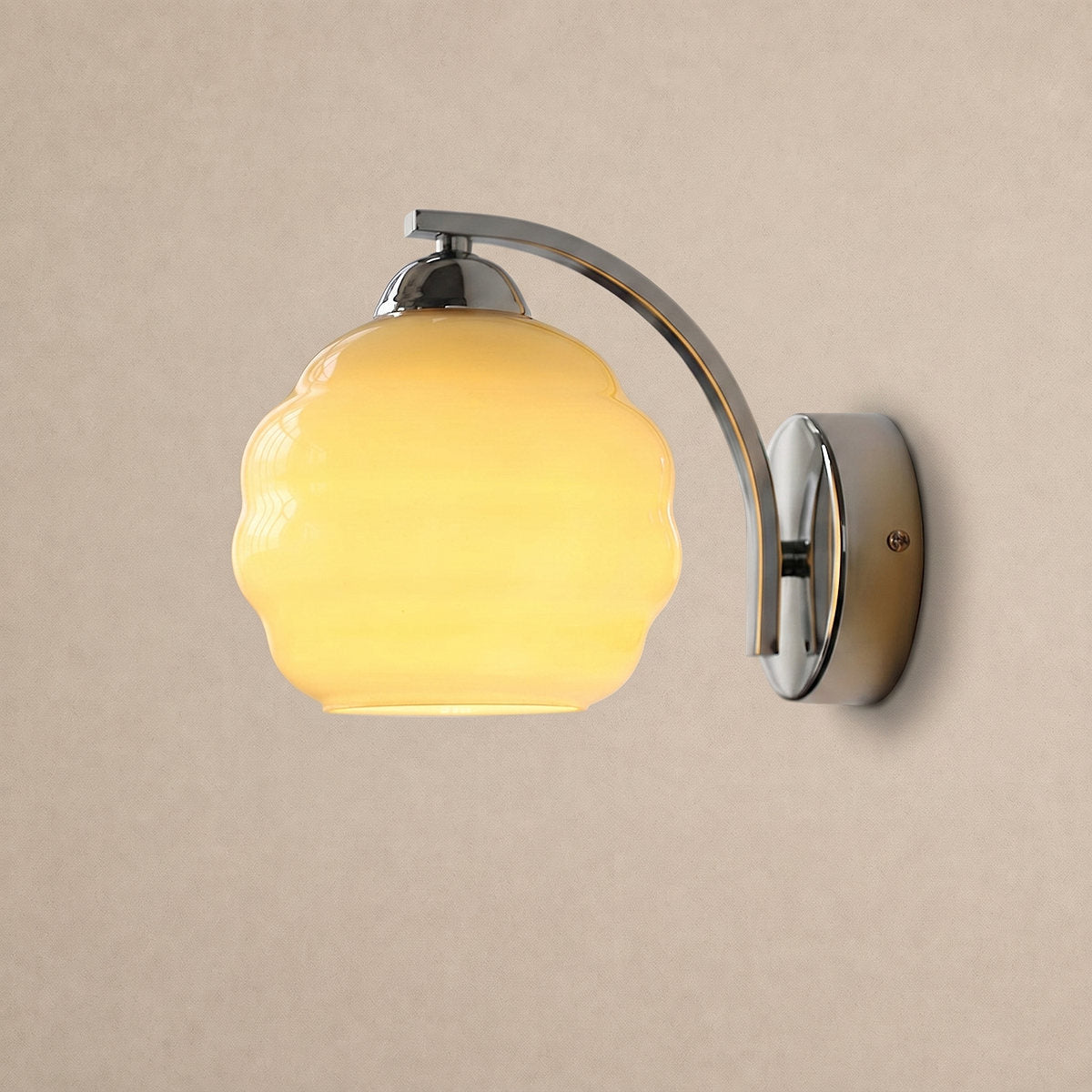 Art Deco Plug-in Wall Lamp, 5.9-Inch x H 6.3-Inch, Gold+Beige, US Plug for Bedroom & Living Room