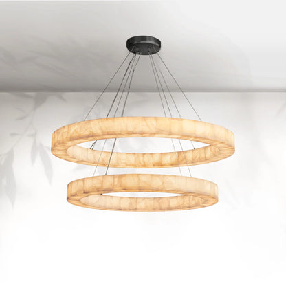 Rivaga 2-Tier Round Calcite Chandelier