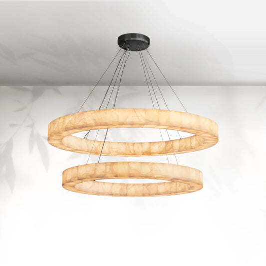 Rivaga 2-Tier Round Calcite Chandelier