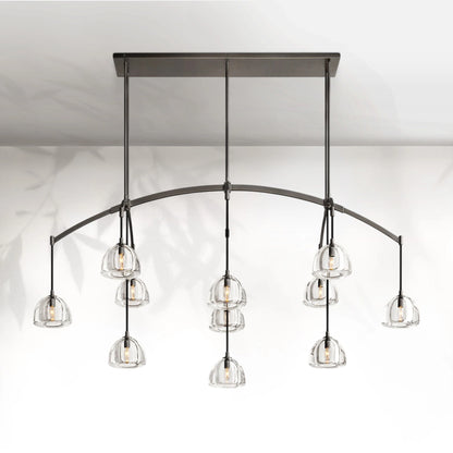 Hemispheae Modern Glass Linear Chandelier