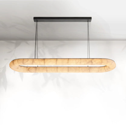 Rivaga Lisse Alabaster Oval Chandelier 57" 74"